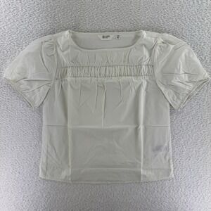 Candace Cameron Bure‎ Poplin Ballet Neck Blouse Top New Day White XXS